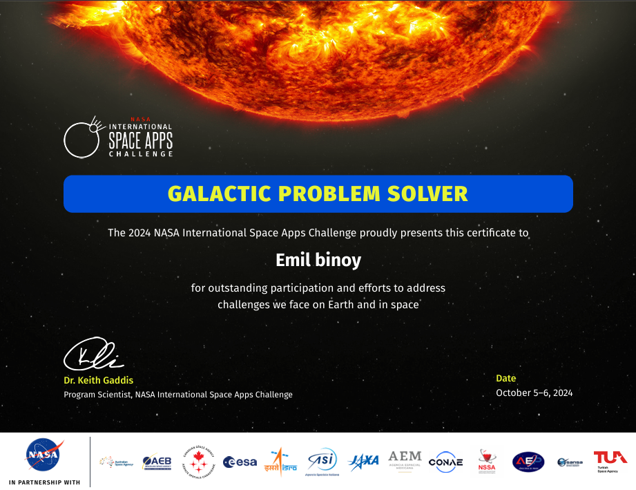 Nasa space app hackathon